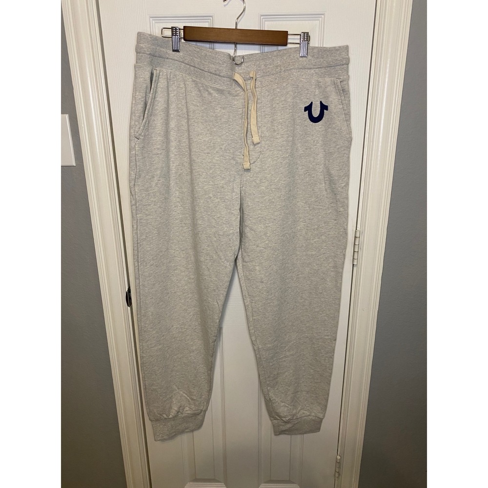 True Religion NWT Mens XXL Sweatpants Joggers Gray Heather Casual Lounge